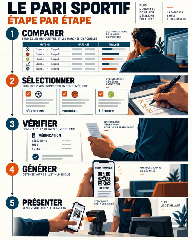 Préparez vos paris sportifs : étapes de sélection, vérification, QR code et validation en point de vente