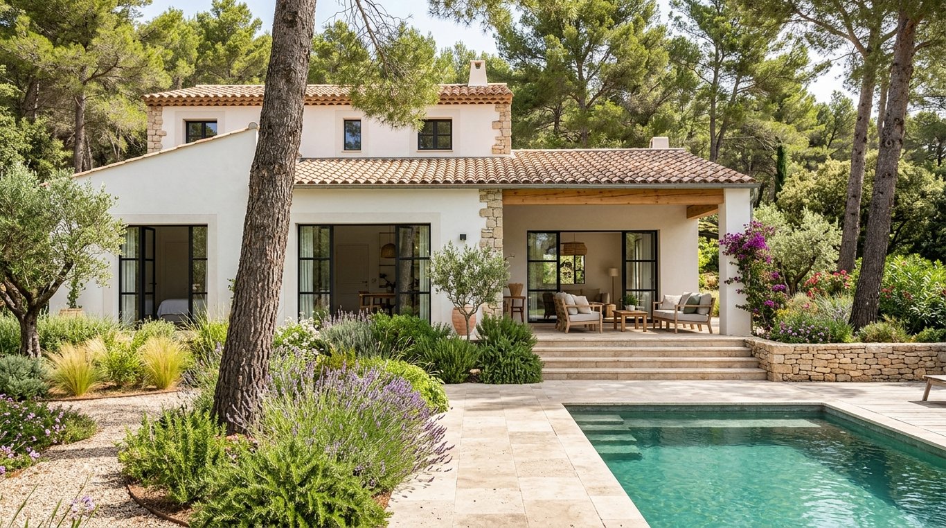 Rénovation d'un salon ouvert sur une terrasse en bois