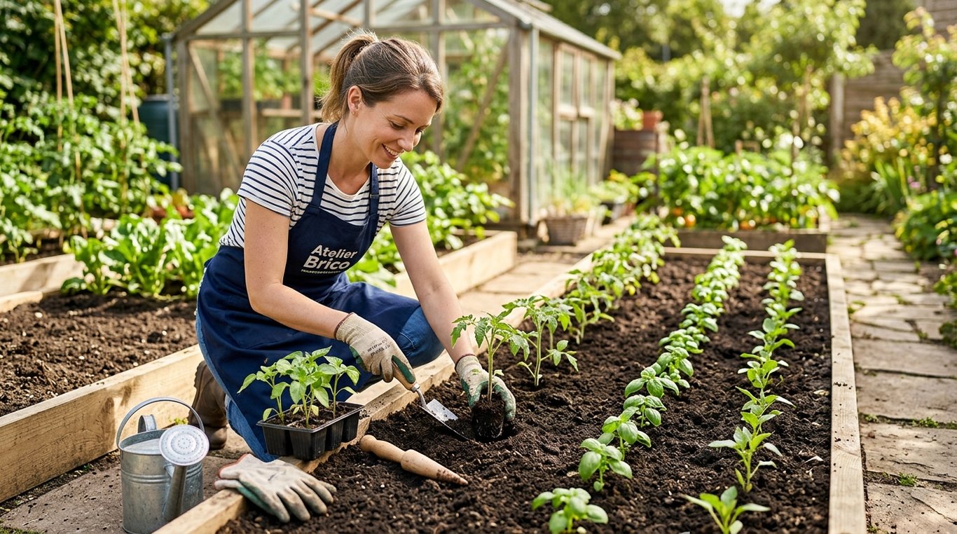 Plantoir à main en métal, idéal pour créer des trous de plantation réguliers