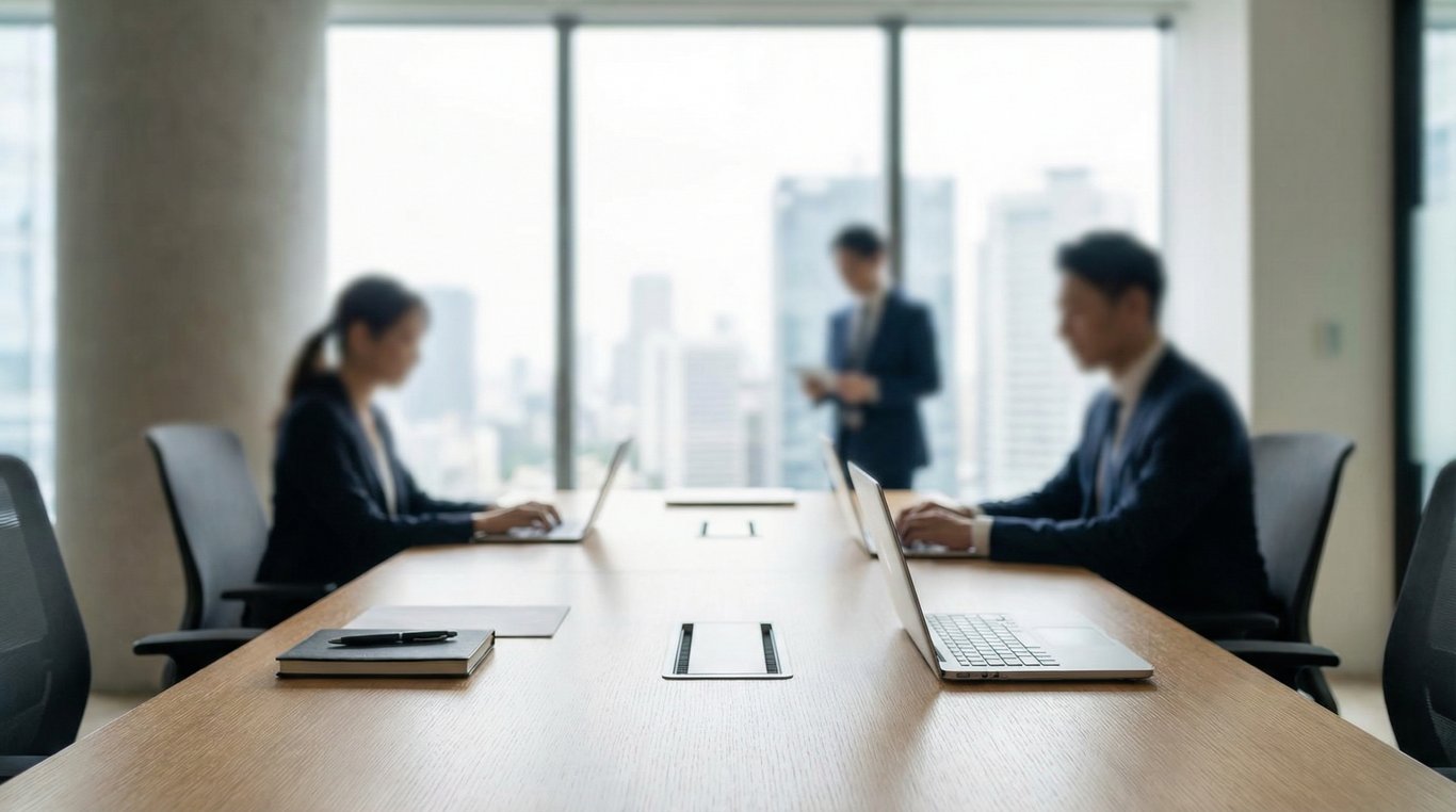 Gros plan sur des mains manipulant une tablette graphique affichant des graphiques de croissance financière, style business tech.