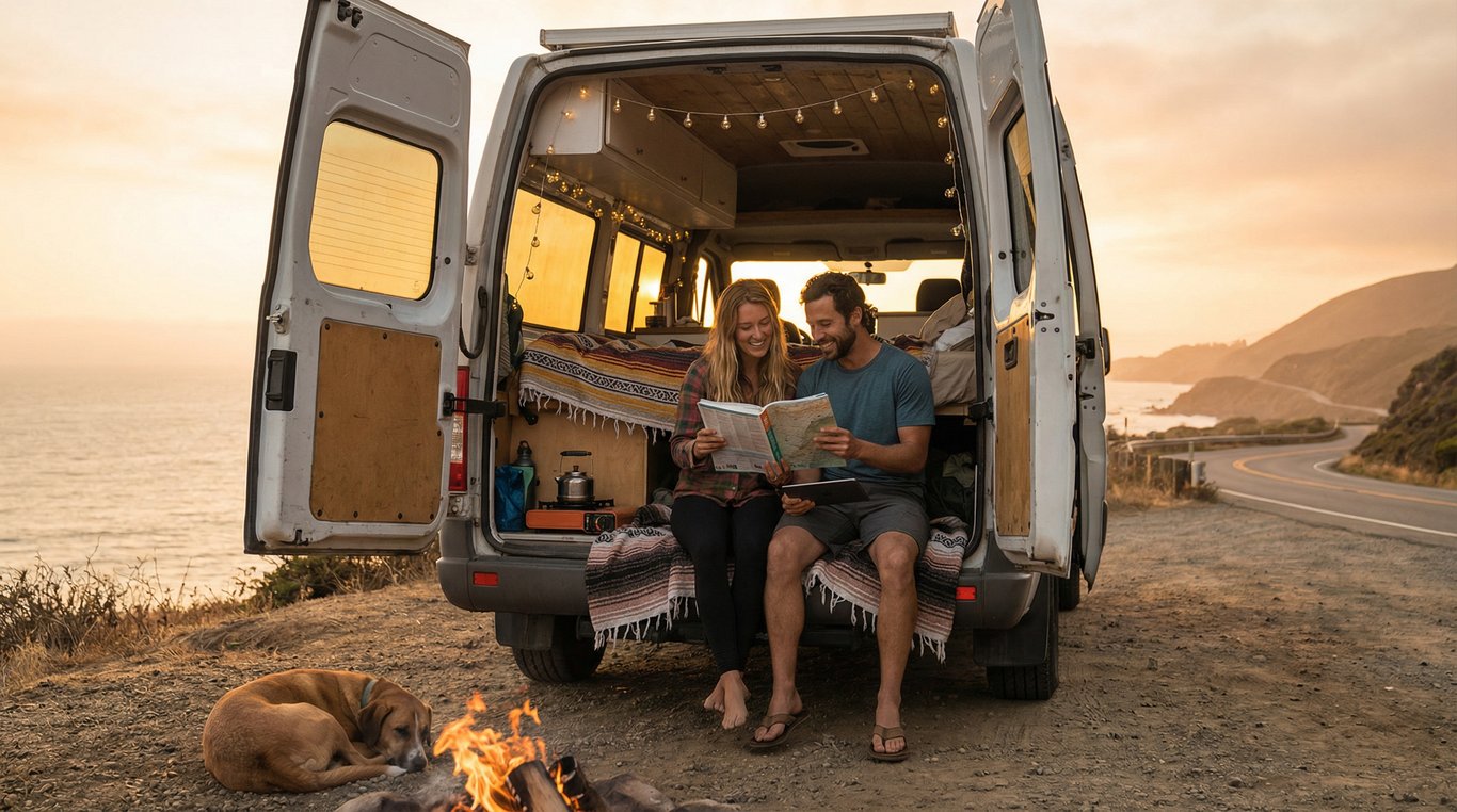 Intérieur cosy d'un van