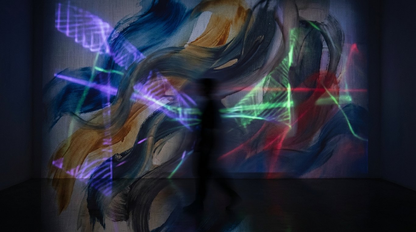 Portrait en clair-obscur d'Amara Ndiaye, peintre contemporaine