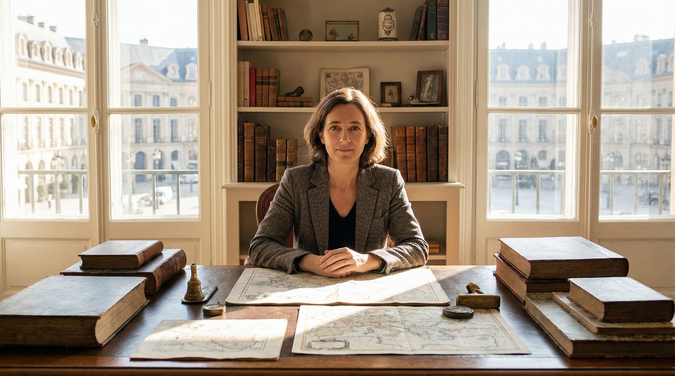 Photo de Marie Dubois souriante, historienne