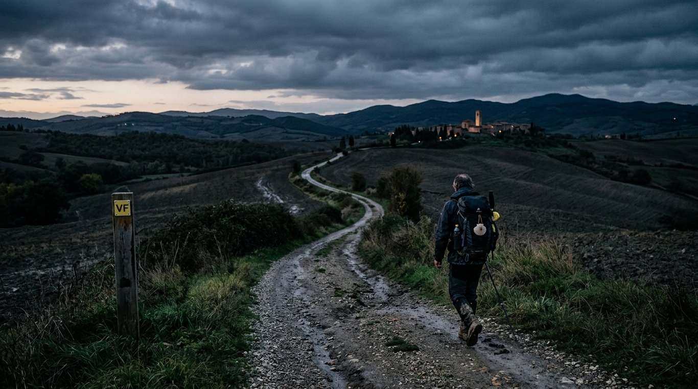 Paysage de la Via Francigena en Toscane
