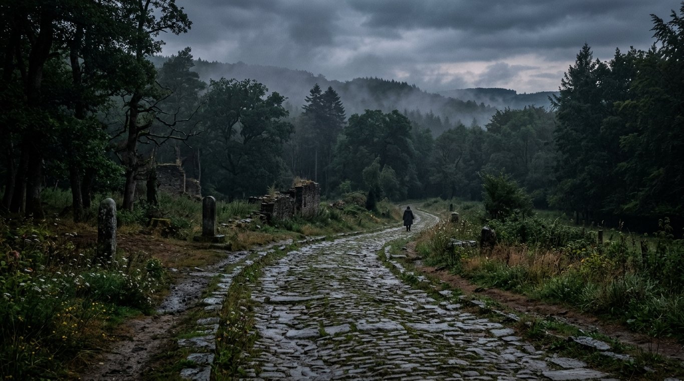 Paysage montagneux traversé par un sentier