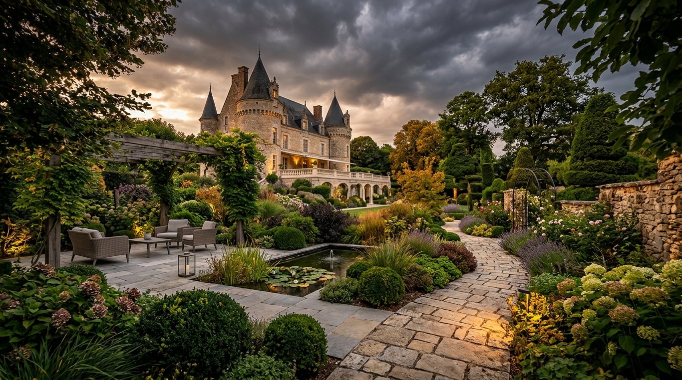 Cour intérieure urbaine transformée en oasis de verdure