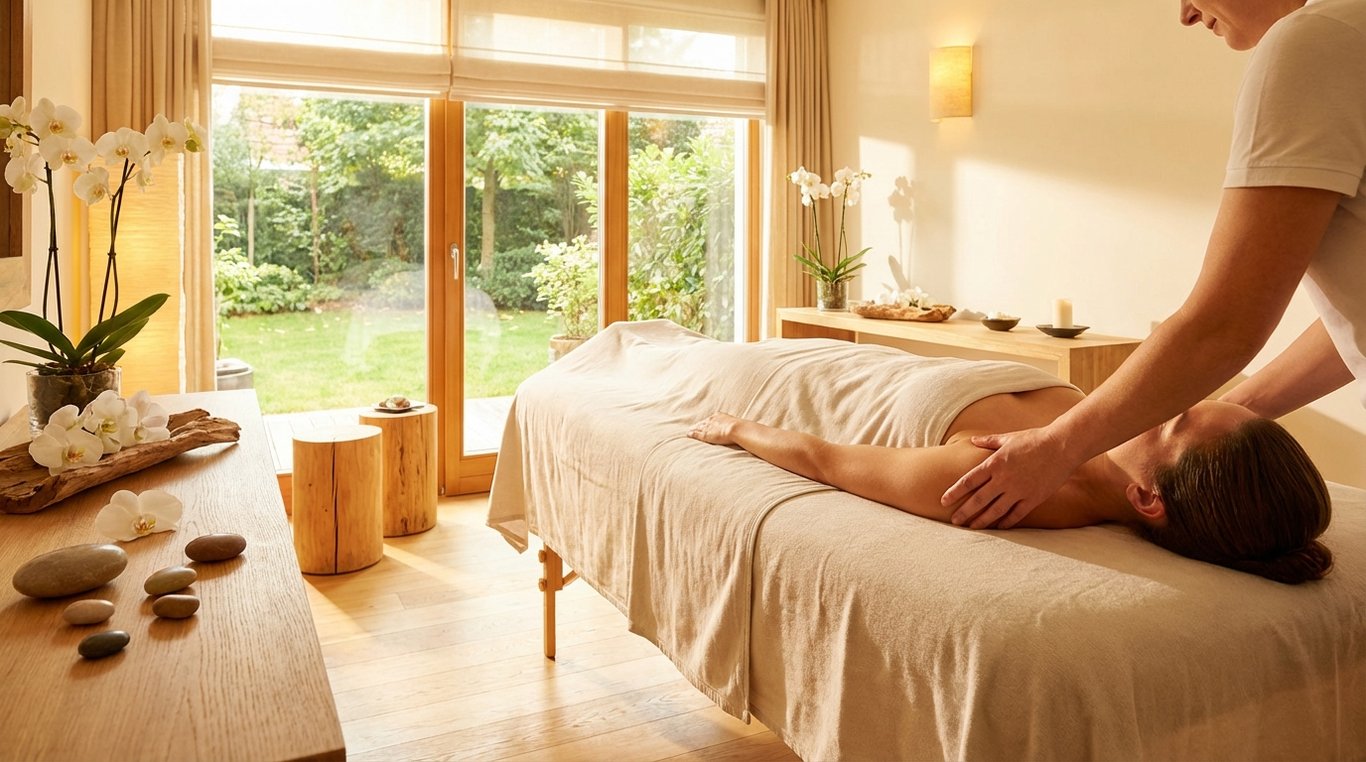 Massage doux avec huiles essentielles