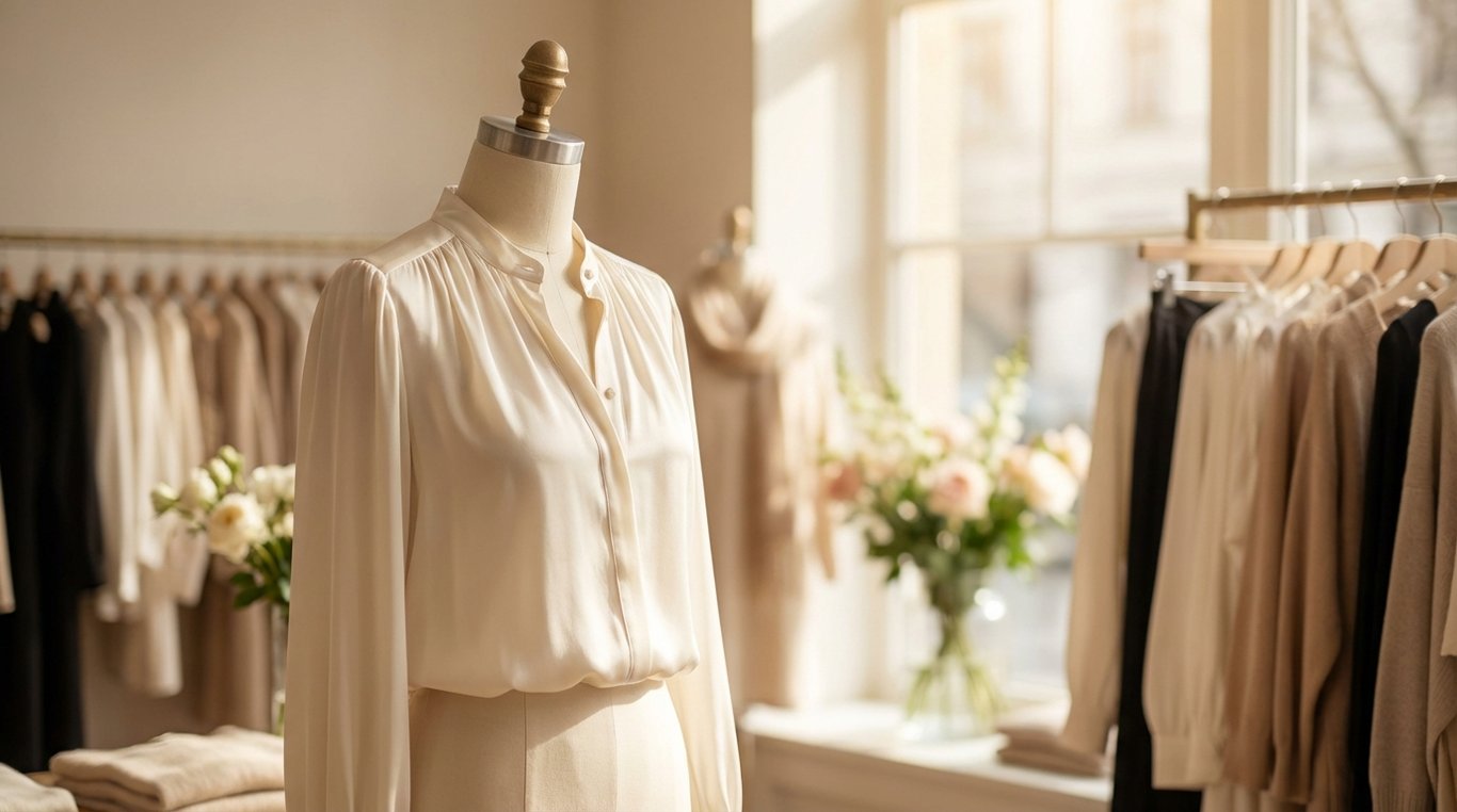 Blouse en soie ivoire