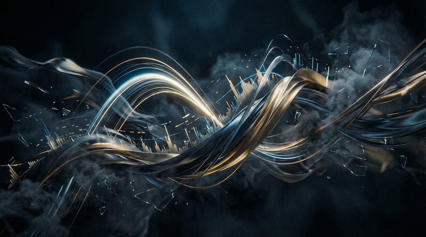 Tableau de bord futuriste affichant des graphiques en barres et des pourcentages de réussite en surbrillance