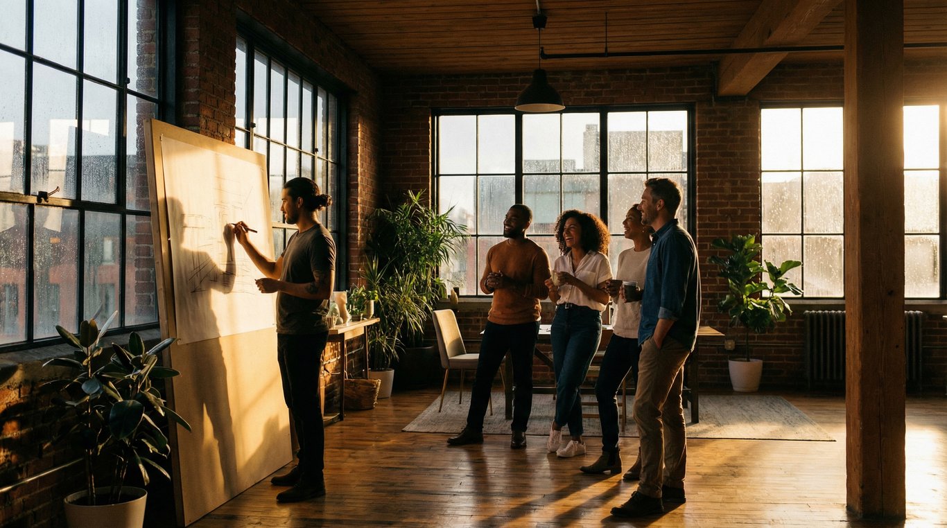 Designers dans l'atelier Volta