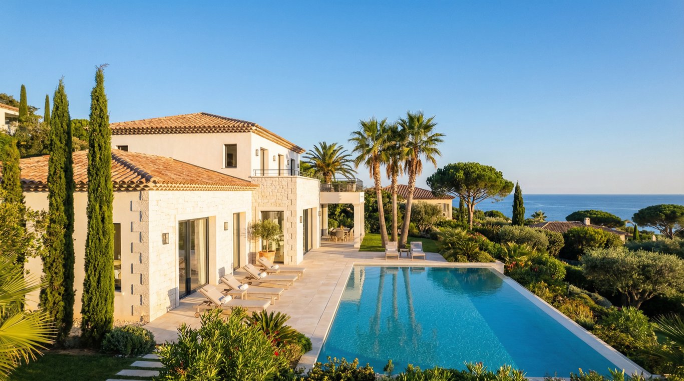 Villa moderne façade béton et bois