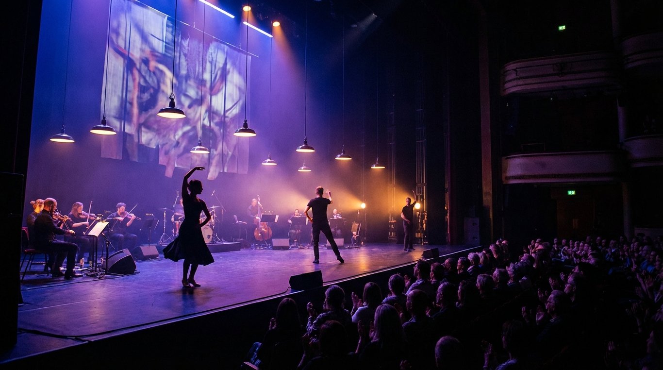 Close-up sur une main ajustant l'objectif d'un appareil photo professionnel, lumière latérale dramatique