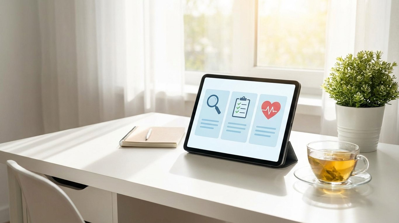 Personne écoutant son corps, expression pensive