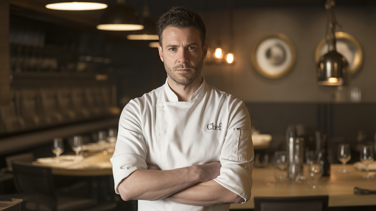 Chef Alessandro Giro dressant une assiette