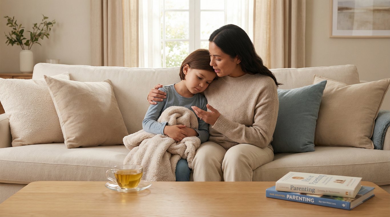 Mère et enfant partageant un moment de tendresse