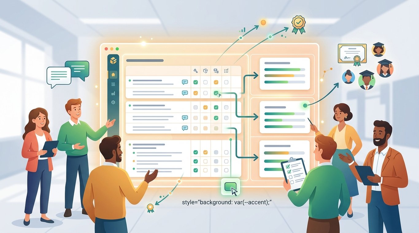 Illustration représentant trois niveaux d'abonnement pour l'évaluation pédagogique.