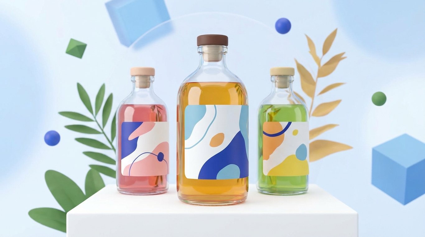 Rendu 3D de trois cartes d'abonnement Trend Box flottantes : argentée, dorée et irisée holographique