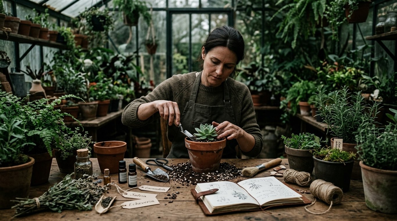 Photographie d’ambiance botanique évoquant le savoir-faire de Brise & Herbier