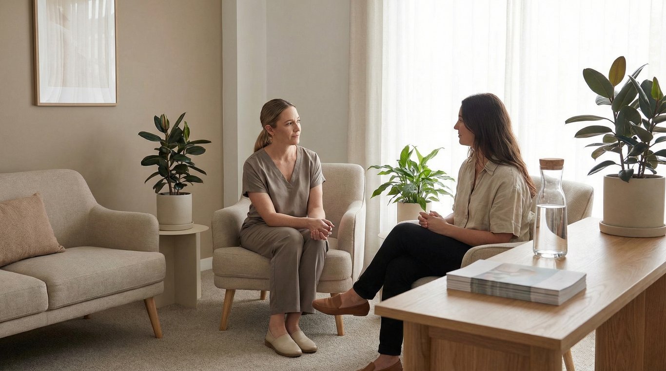 Table de massage avec huiles essentielles et pierres chaudes soigneusement disposées, ambiance naturelle et apaisante