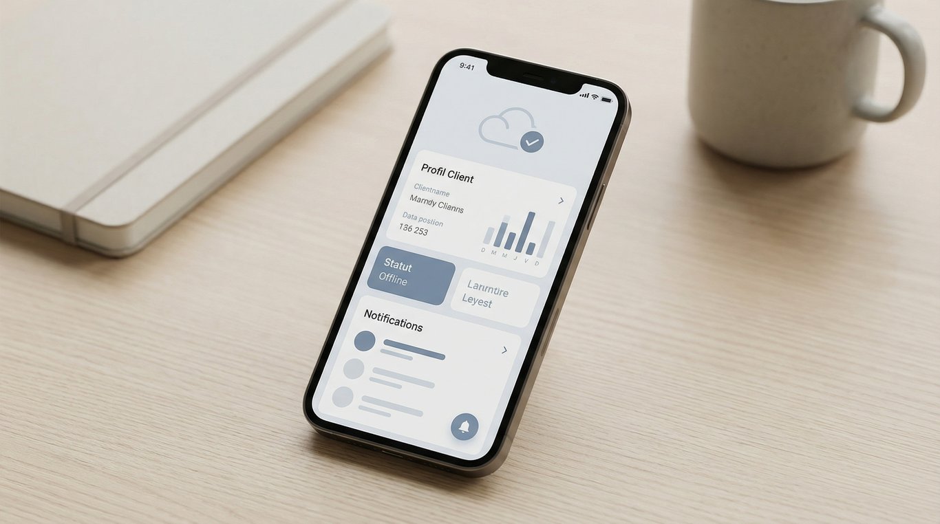 Écran d'accueil de l'application mobile du projet Gamma