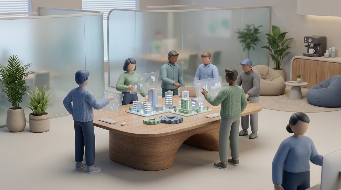 Sphère 3D verte représentant la nature et la technologie