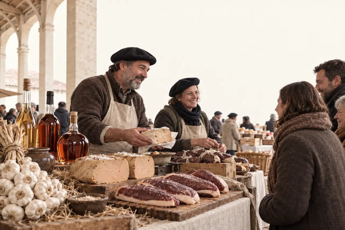 Gastronomie Gers : marché au gras et produits du terroir gascon