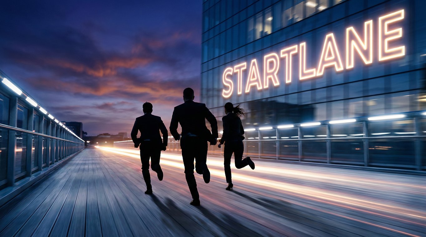 Portrait professionnel et dynamique d'un directeur de concession souriant devant une rangée de voitures neuves