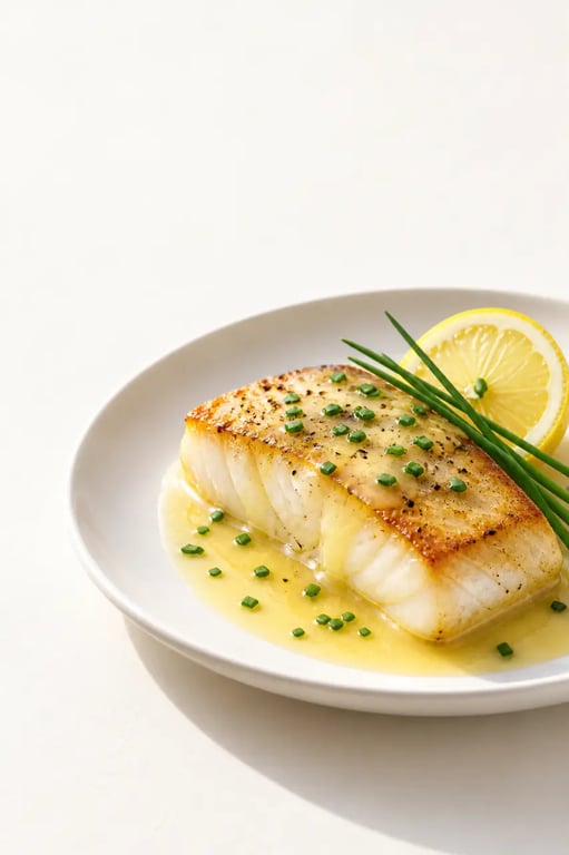 Sauce rapide poisson beurre-citron servie sur un filet de cabillaud
