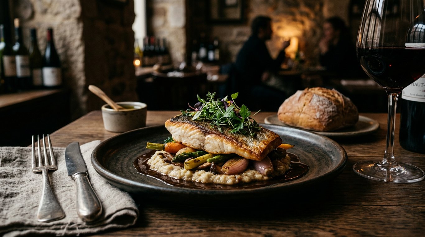 Dessert graphique et texturé