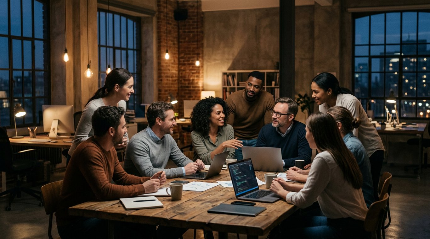 Chef souriant dans la cuisine de l'atelier