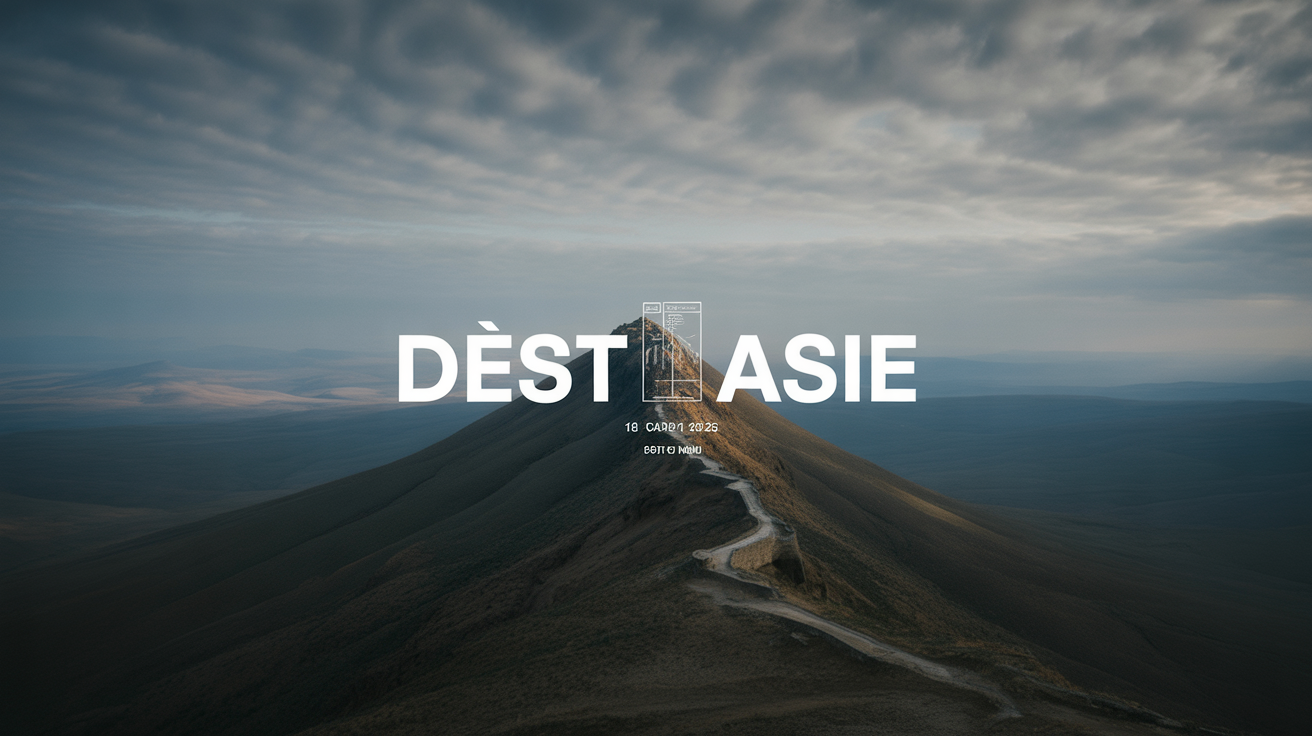 Carte minimaliste de l'Asie avec textures naturelles