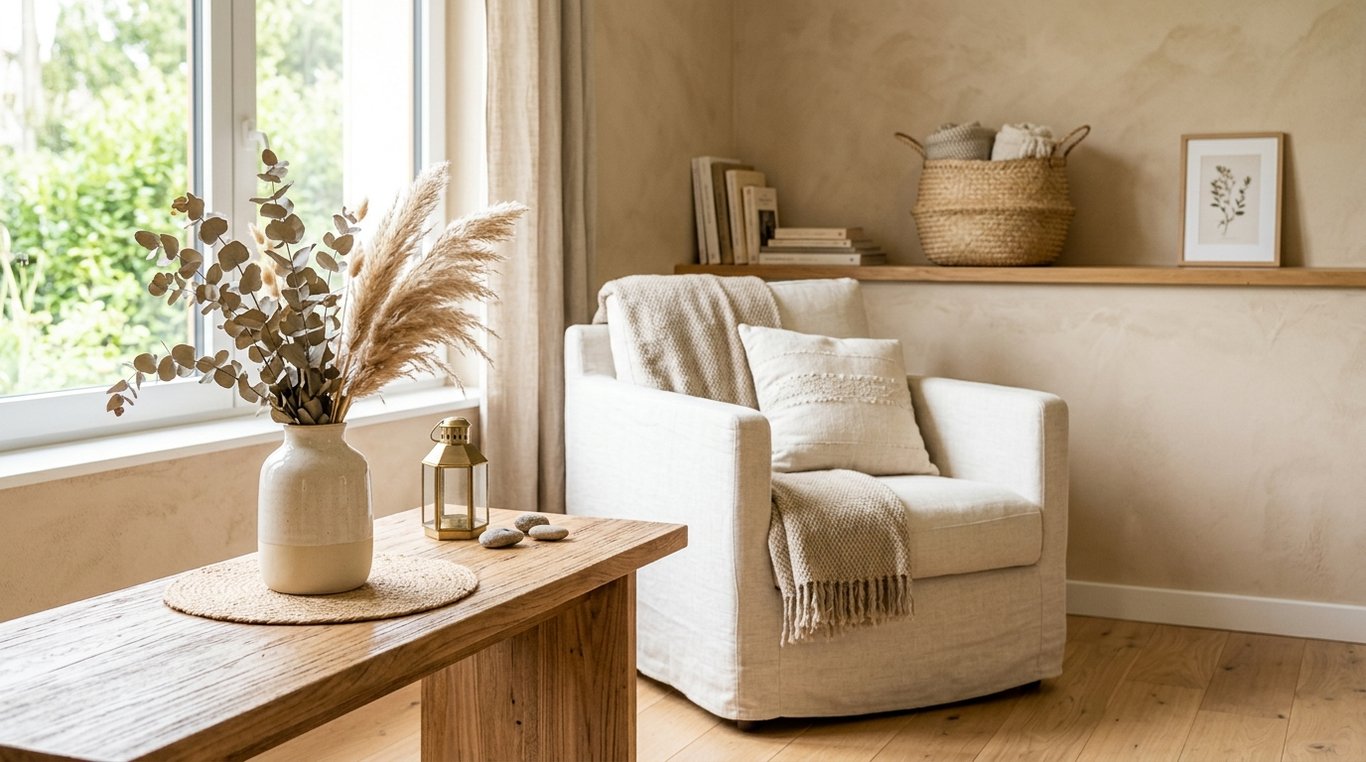 Housse de coussin en lin lavé beige