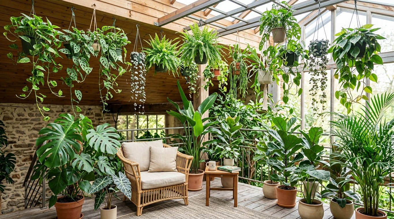 Mur végétal d'intérieur luxuriant