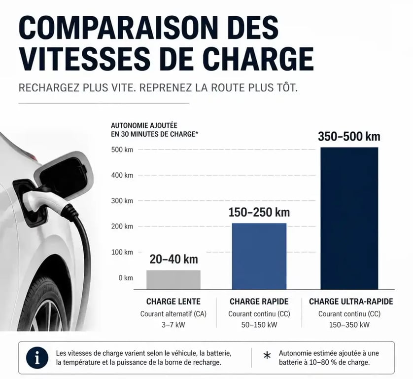 Comparatif des vitesses de recharge ultra-rapide pour voiture électrique