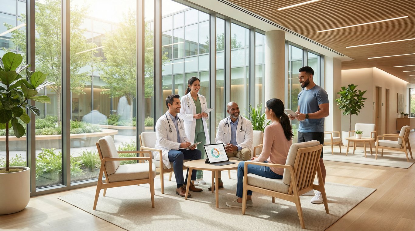 Interface médicale futuriste pour bilan de santé