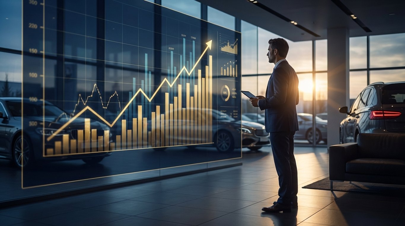 Graphiques de croissance des ventes et indicateurs clés affichés sur un écran