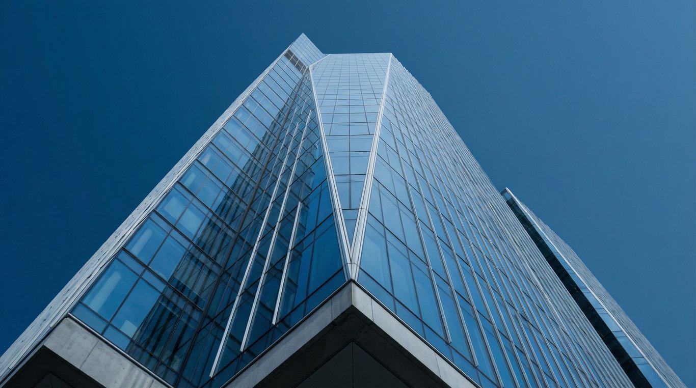 Gratte-ciel en verre moderne symbolisant la structure