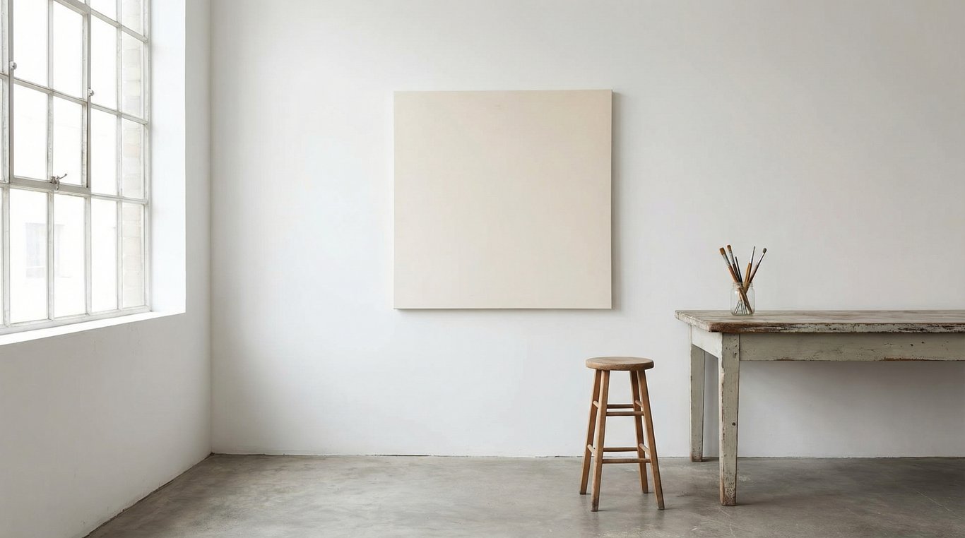 Portraits texturés en noir et blanc d'artistes contemporains dans leur atelier