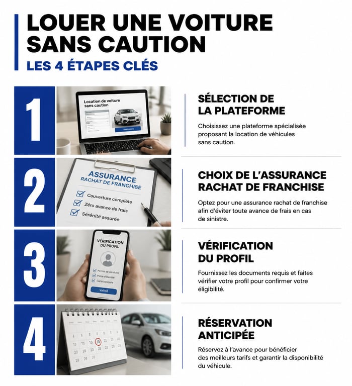 Étapes pour réussir sa location de voiture sans caution