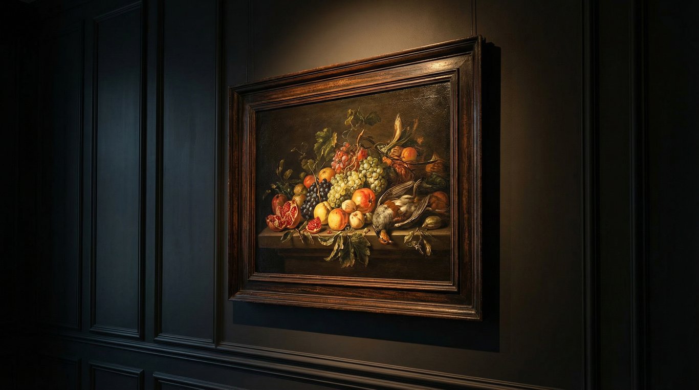 Tableau ancien avec cadre doré baroque