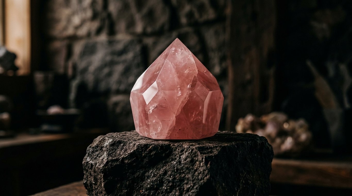 Photophore en Quartz Rose