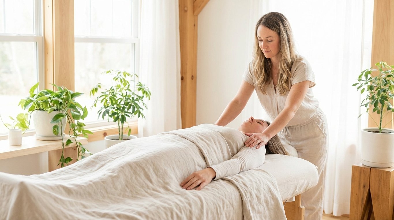 Pierres chaudes et éléments naturels pour soin énergétique