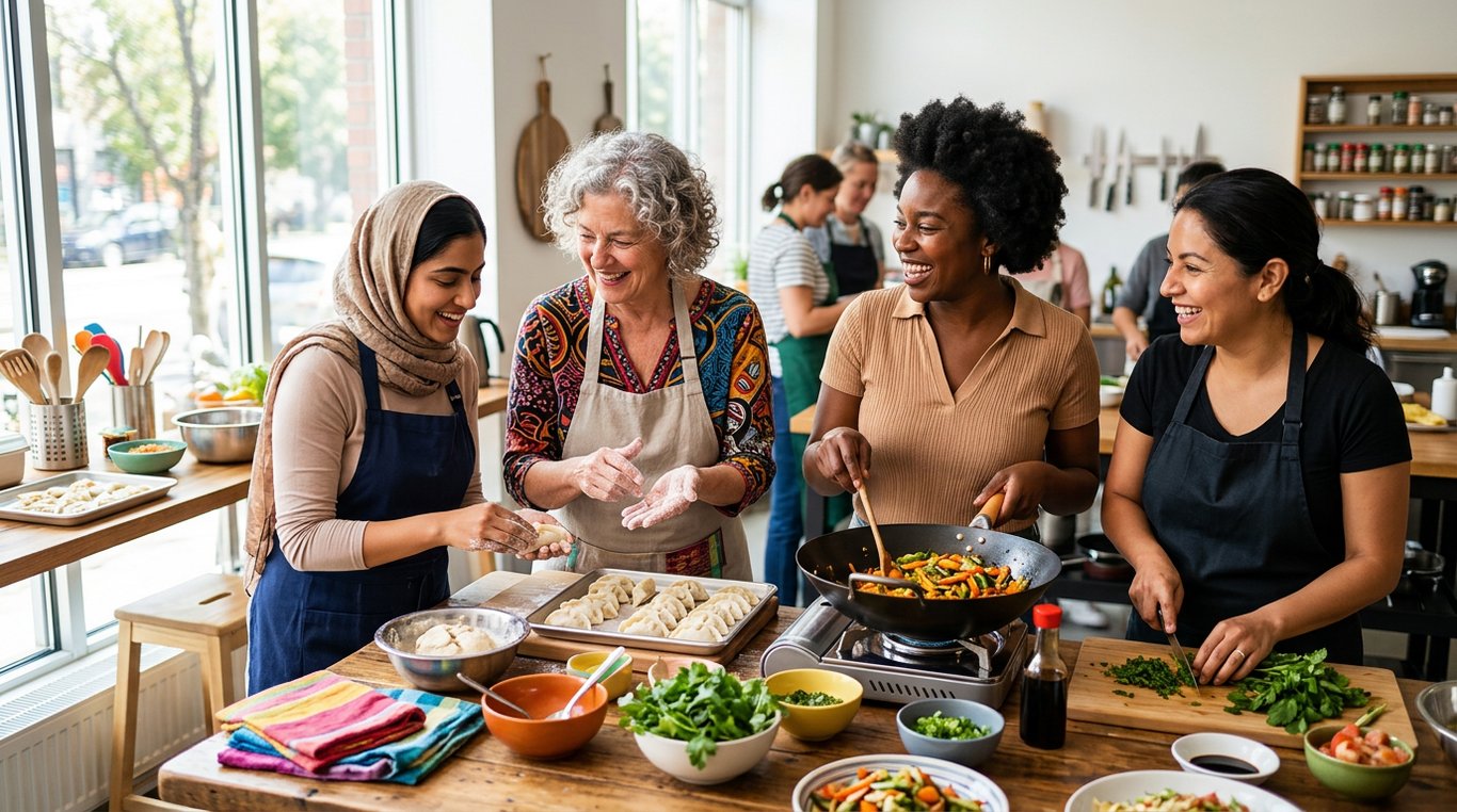 Groupe diversifié participant à un atelier interculturel