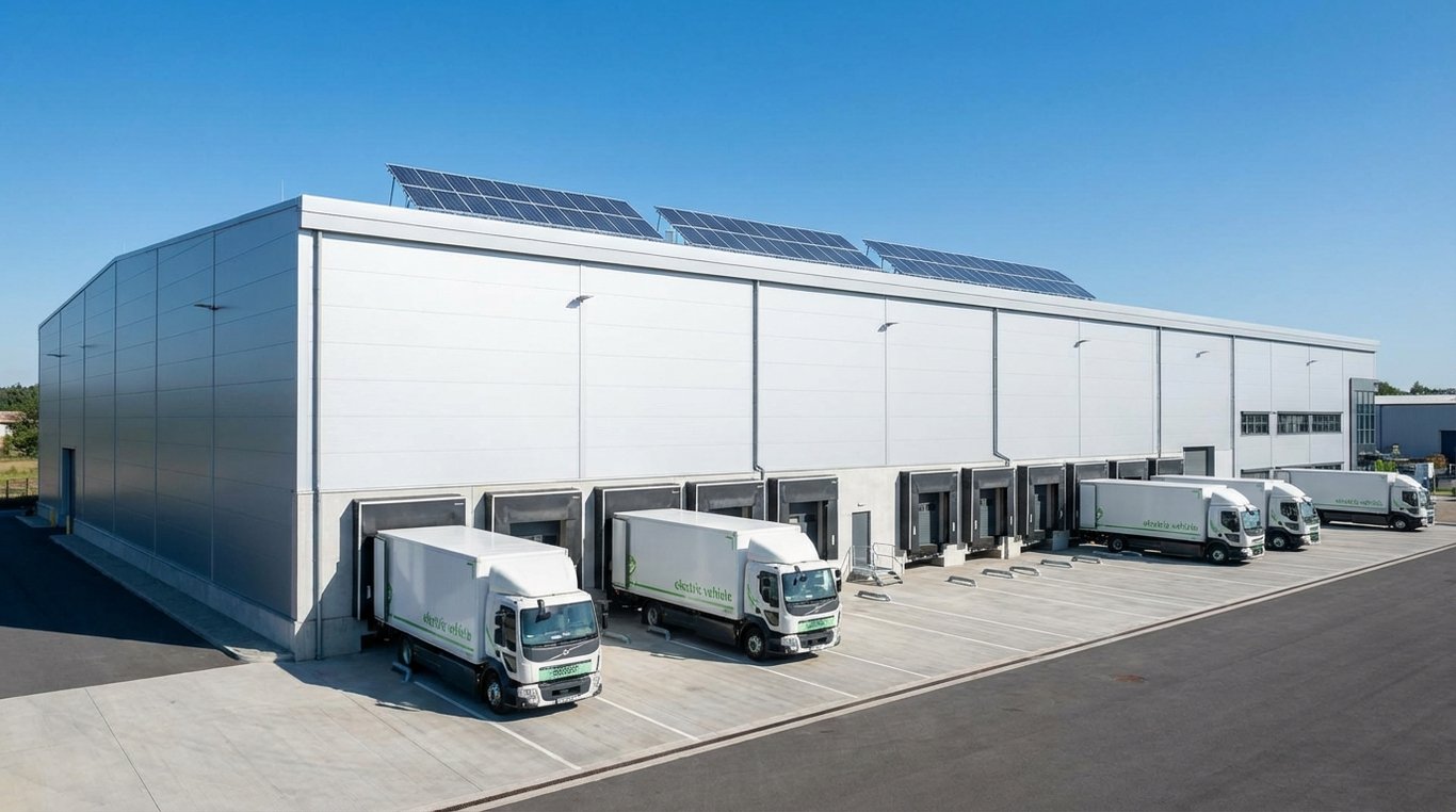 Photo du site industriel modernisé avec panneaux solaires