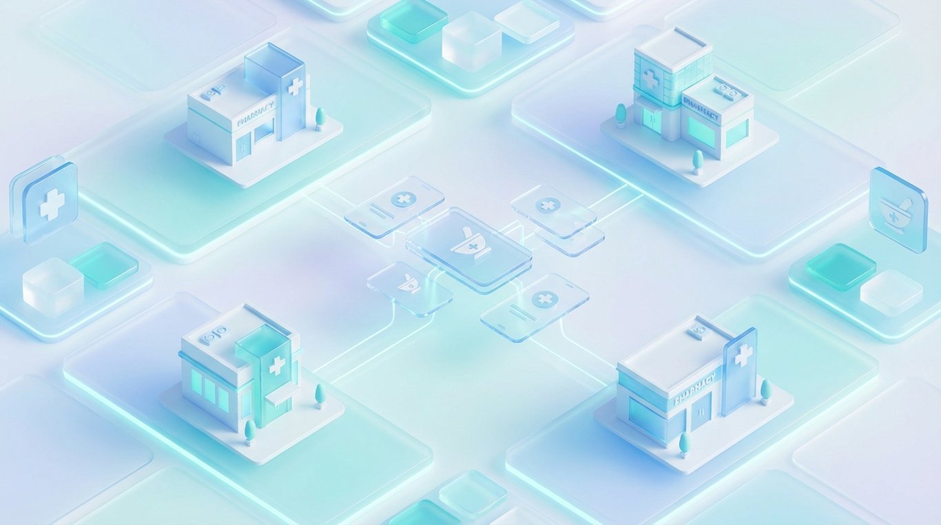 Carte stylisée du département 77 avec des pins de localisation verts luminescents connectés entre eux