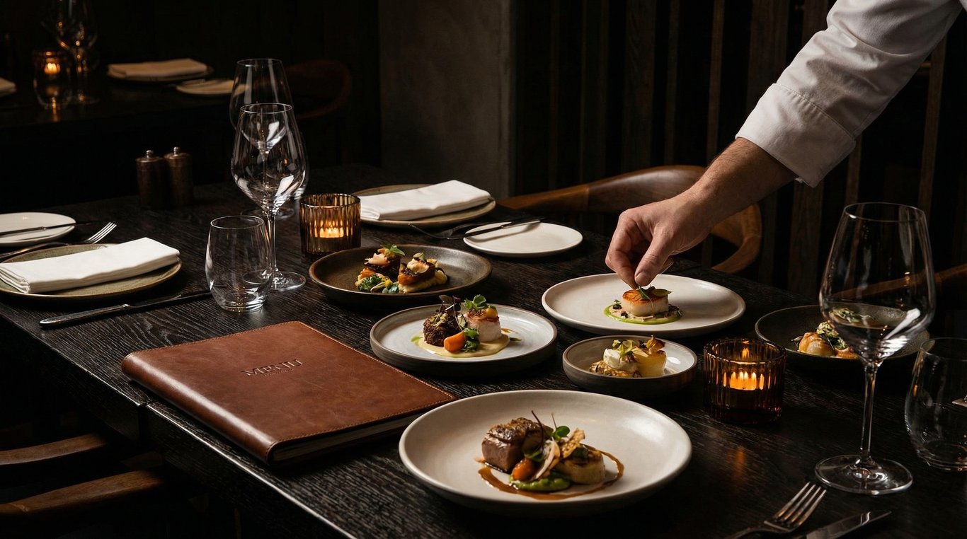 Plat gastronomique avec truffe noire