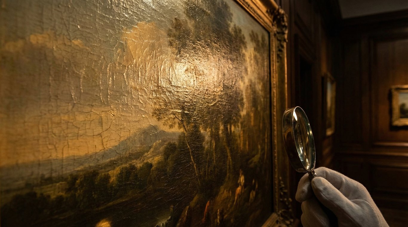 Œuvre d’art classique exposée dans un écrin sombre