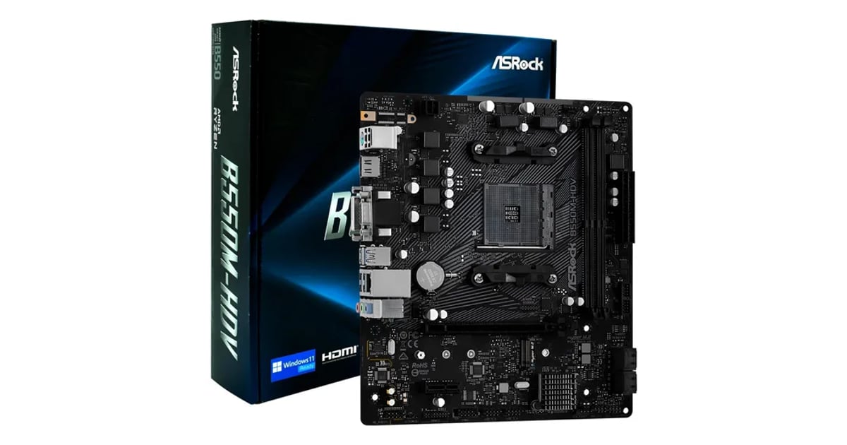 Placa base ASRock B550M-HDV con conector AM4/VGA/DDR4 | Compulandia