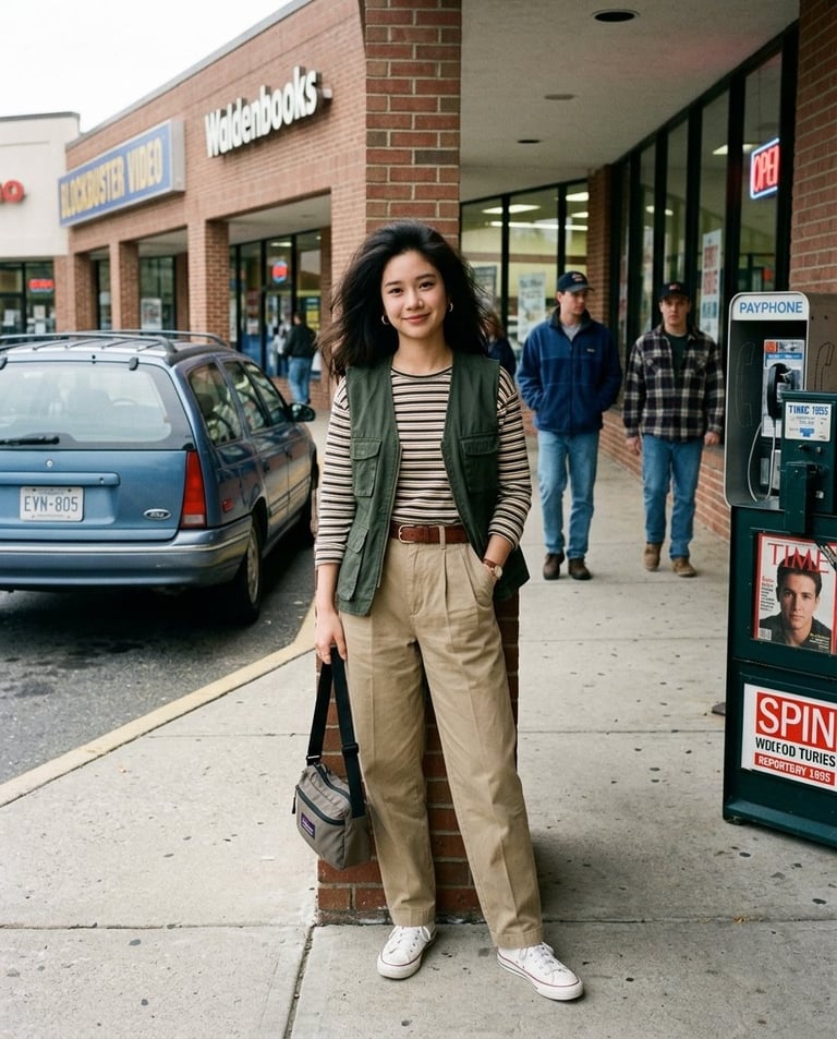 Transform the uploaded photo into a photorealistic American 1980s/1990s photogra