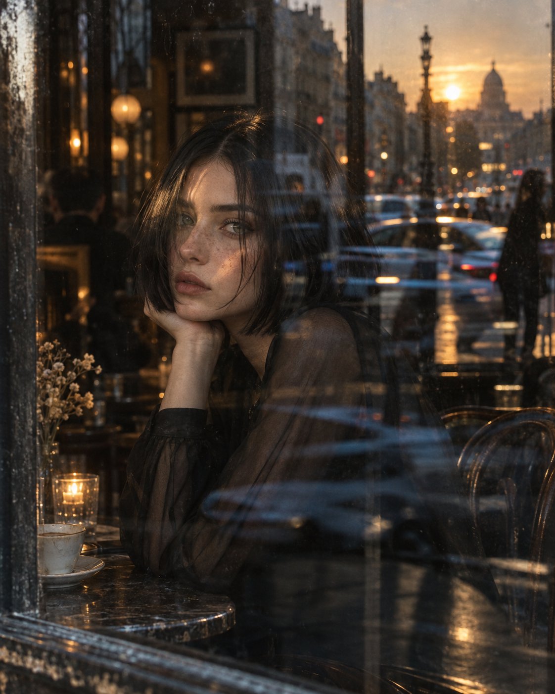 Same scene with sharper detail and richer
light